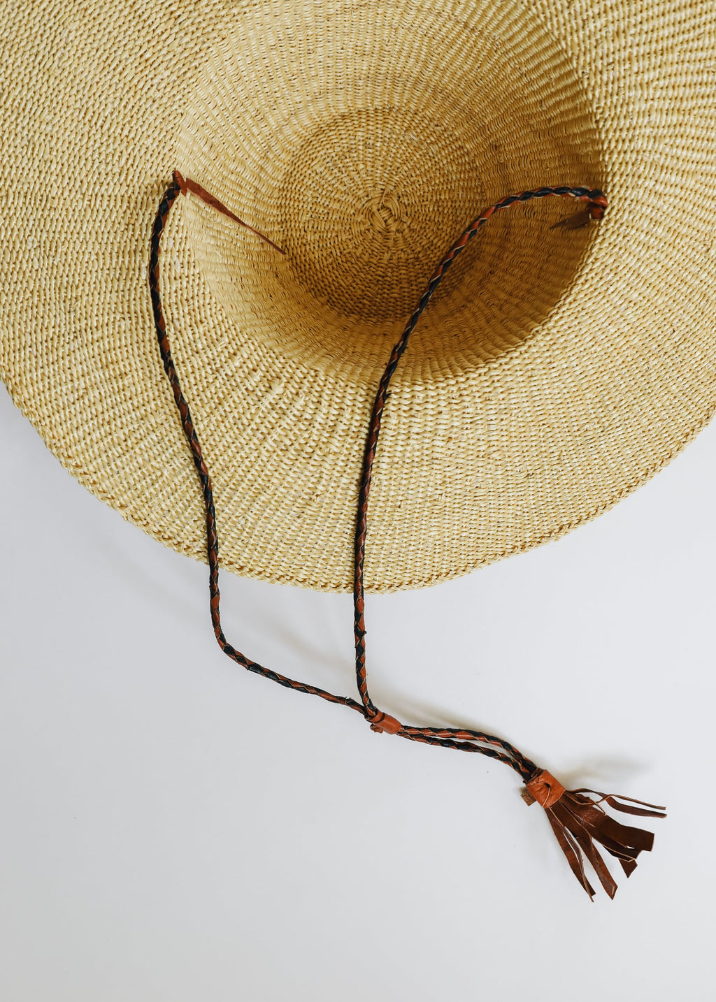 CanyonLeaf Woven Sun Hat — flat-lay composition