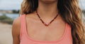 CanyonLeaf Cognac Baltic Sea Amber || Cherry + Rose Quartz || Necklace — Cognac detail