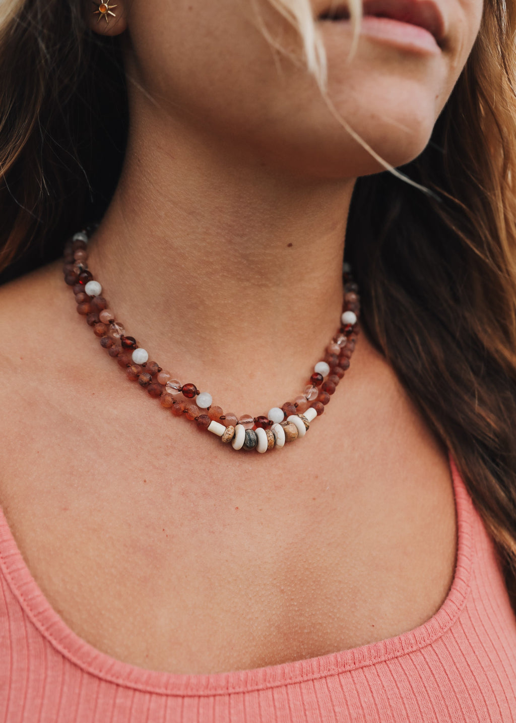 CanyonLeaf Baltic Sea Amber || Sunstone  + Moonstone || Natural Gemstone Necklace — necklace category context