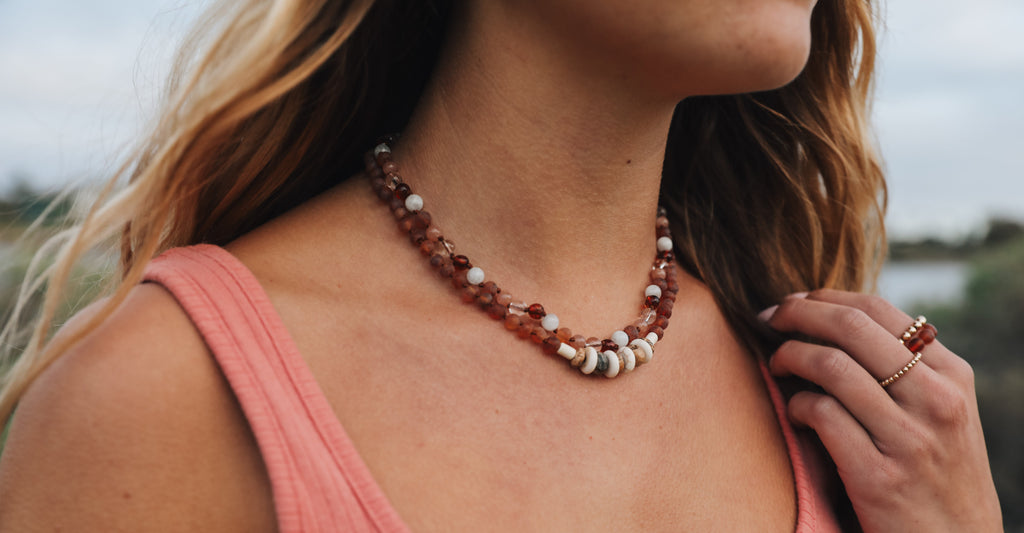 CanyonLeaf Baltic Sea Amber || Sunstone  + Moonstone || Natural Gemstone Necklace — main product shot