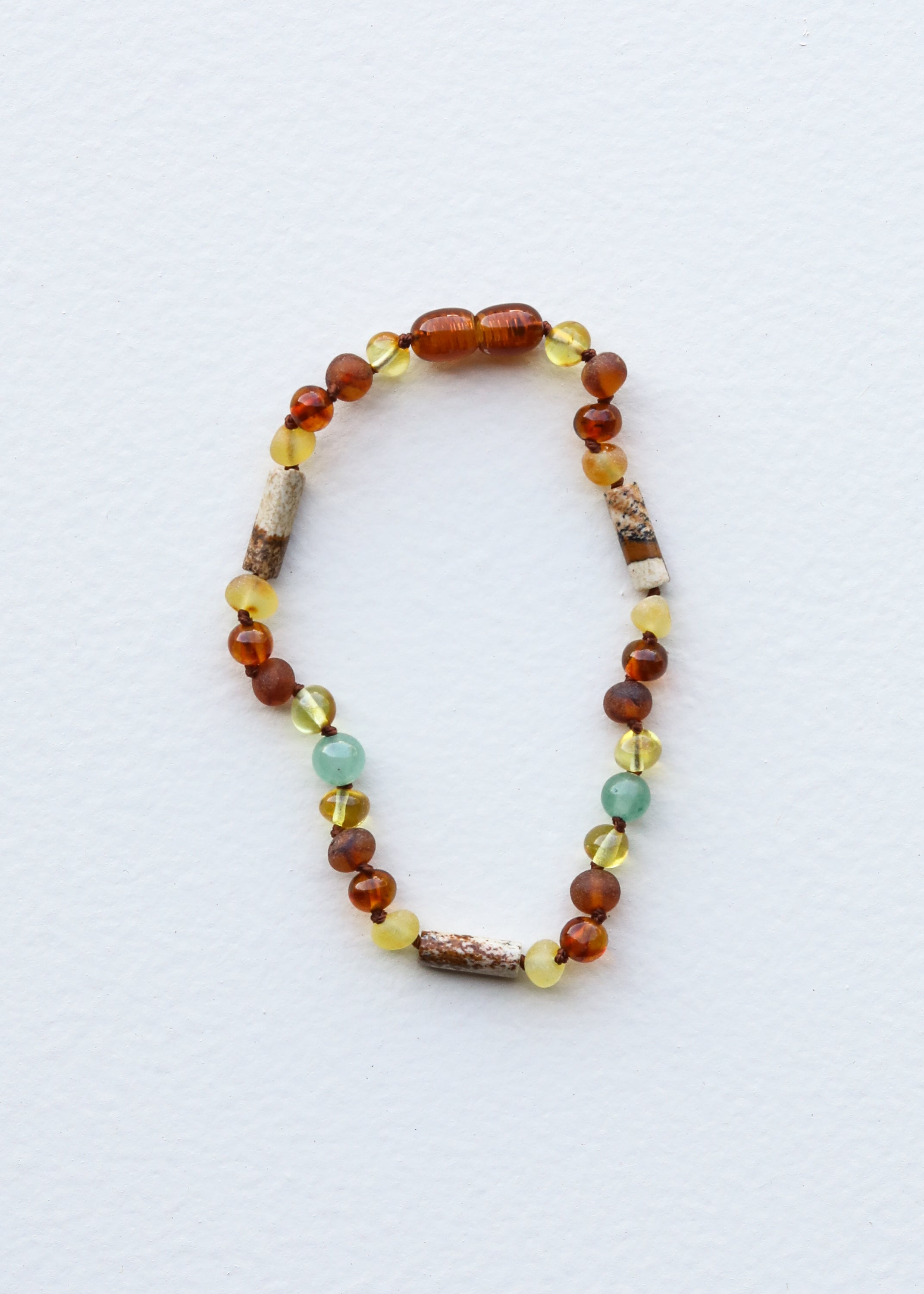 CanyonLeaf Baltic Sea Amber + Aventurine + Striped Agate || Anklet or Bracelet — main product shot
