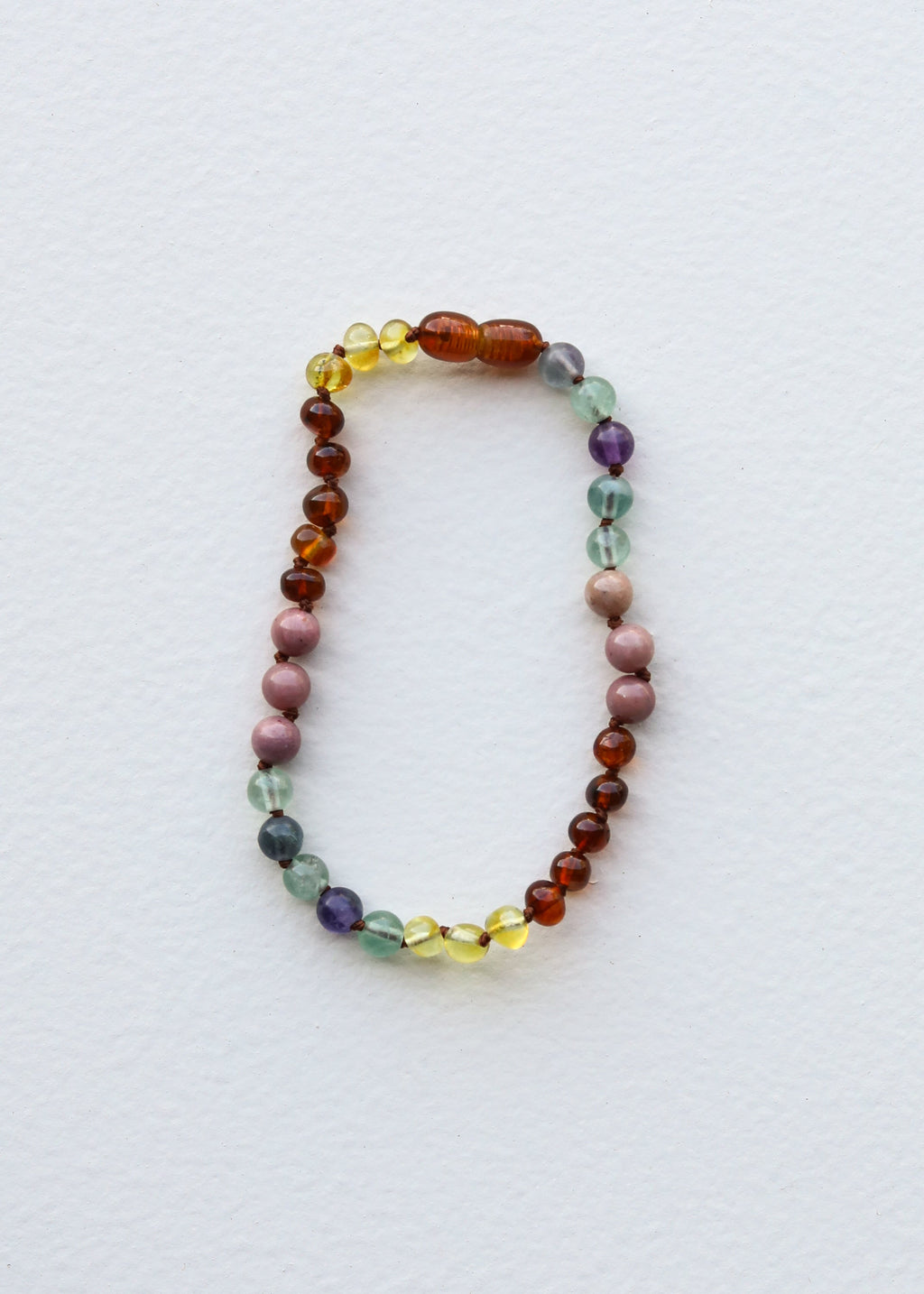 CanyonLeaf Raw Baltic Sea Amber + Stone Rainbow || Necklace — back view