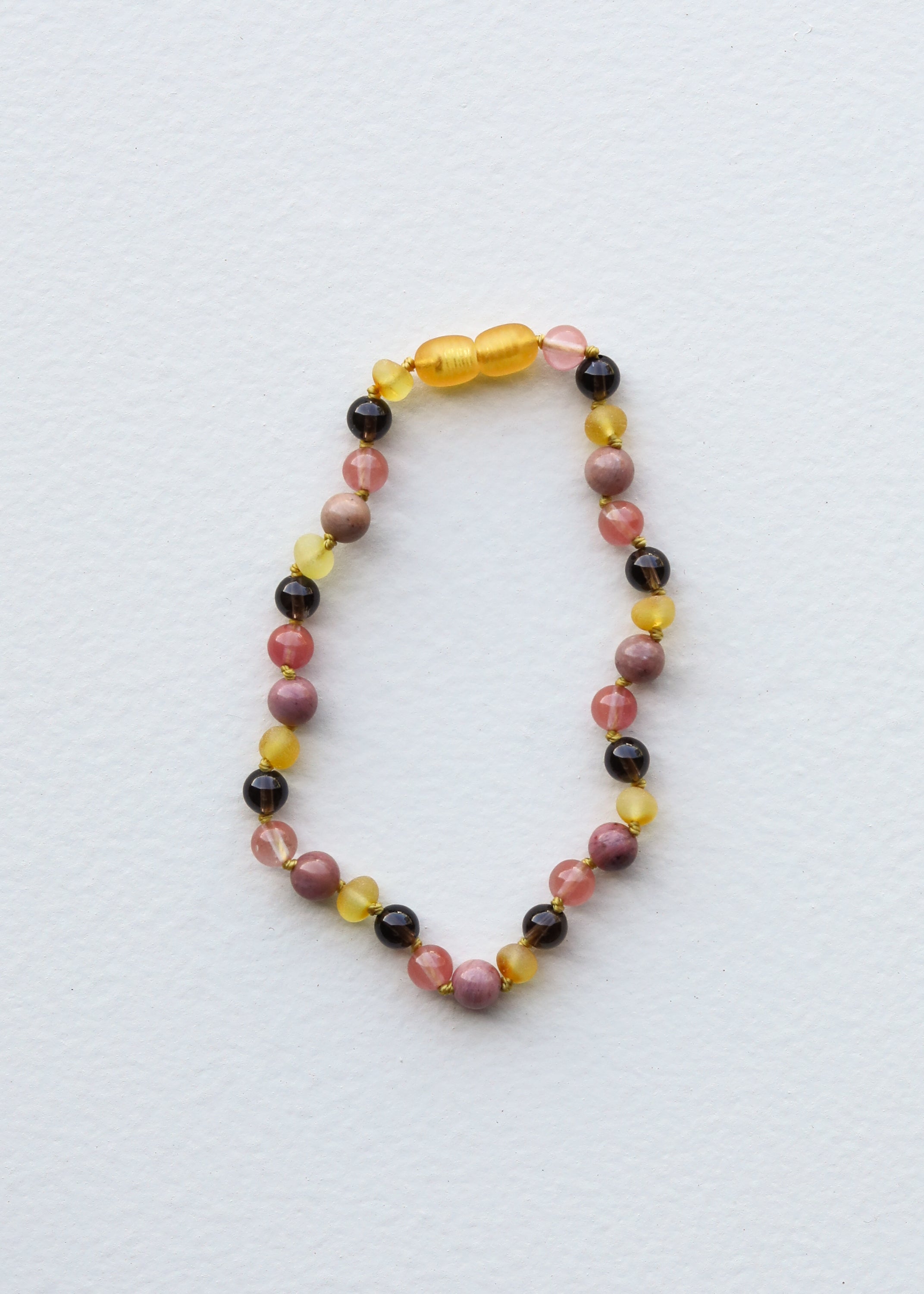 CanyonLeaf Raw Honey Baltic Sea Amber : Smokey Quartz + Rhodonite|| Anklet or Bracelet — necklace category context