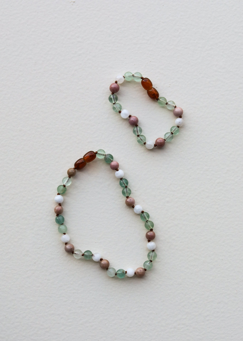 CanyonLeaf Fluorite + Moonstone + Rhodonite || Natural Gemstone Necklace — alternative angle