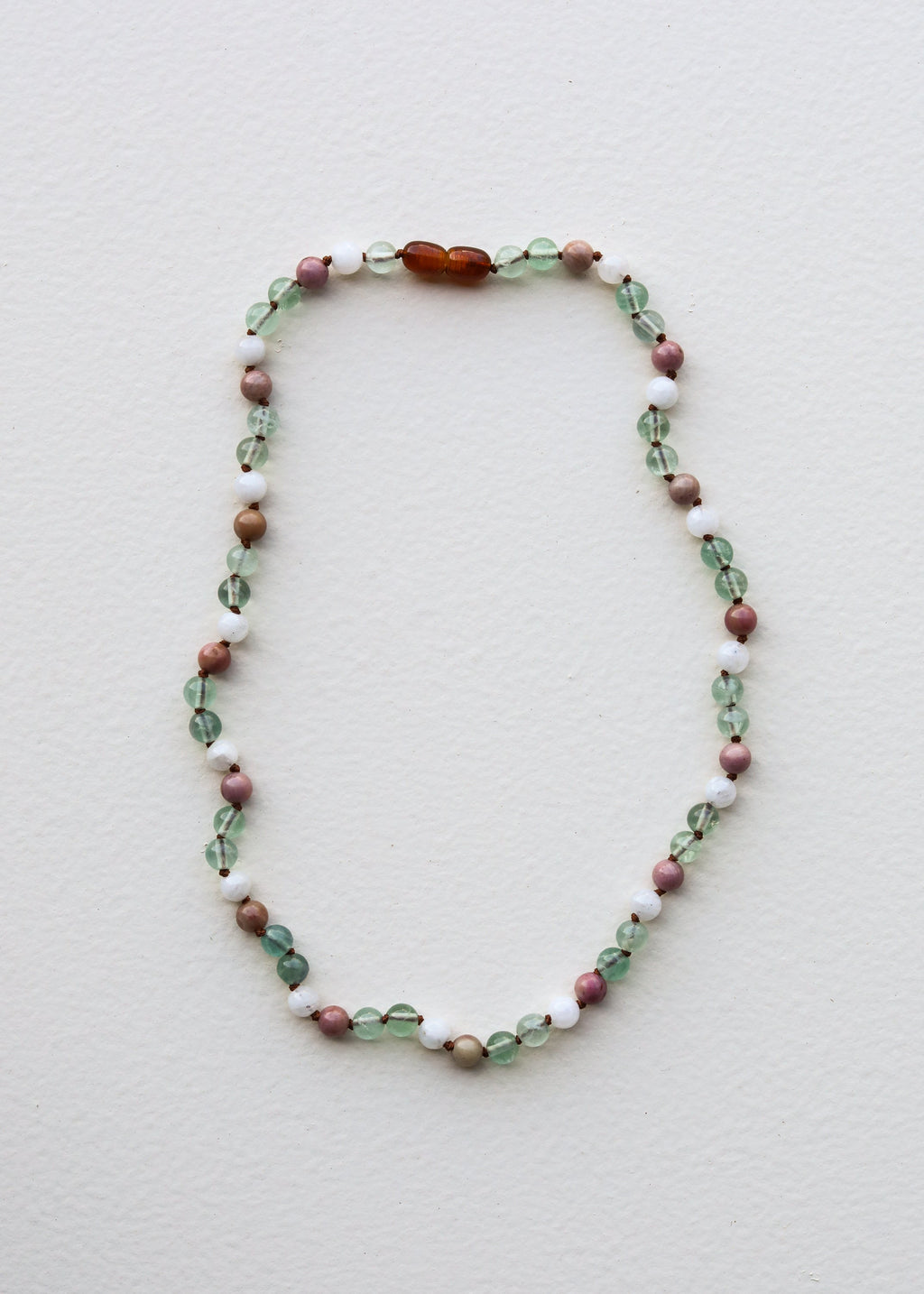 CanyonLeaf Fluorite + Moonstone + Rhodonite || Natural Gemstone Necklace — size reference
