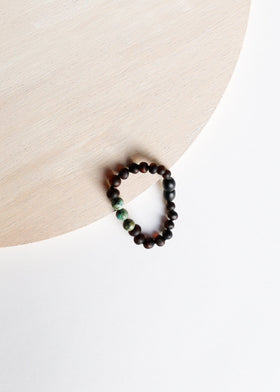Raw Black Baltic Amber + Turquoise Jasper || Anklet or Bracelet