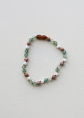 CanyonLeaf Fluorite + Moonstone + Rhodonite || Natural Gemstone Necklace — side view