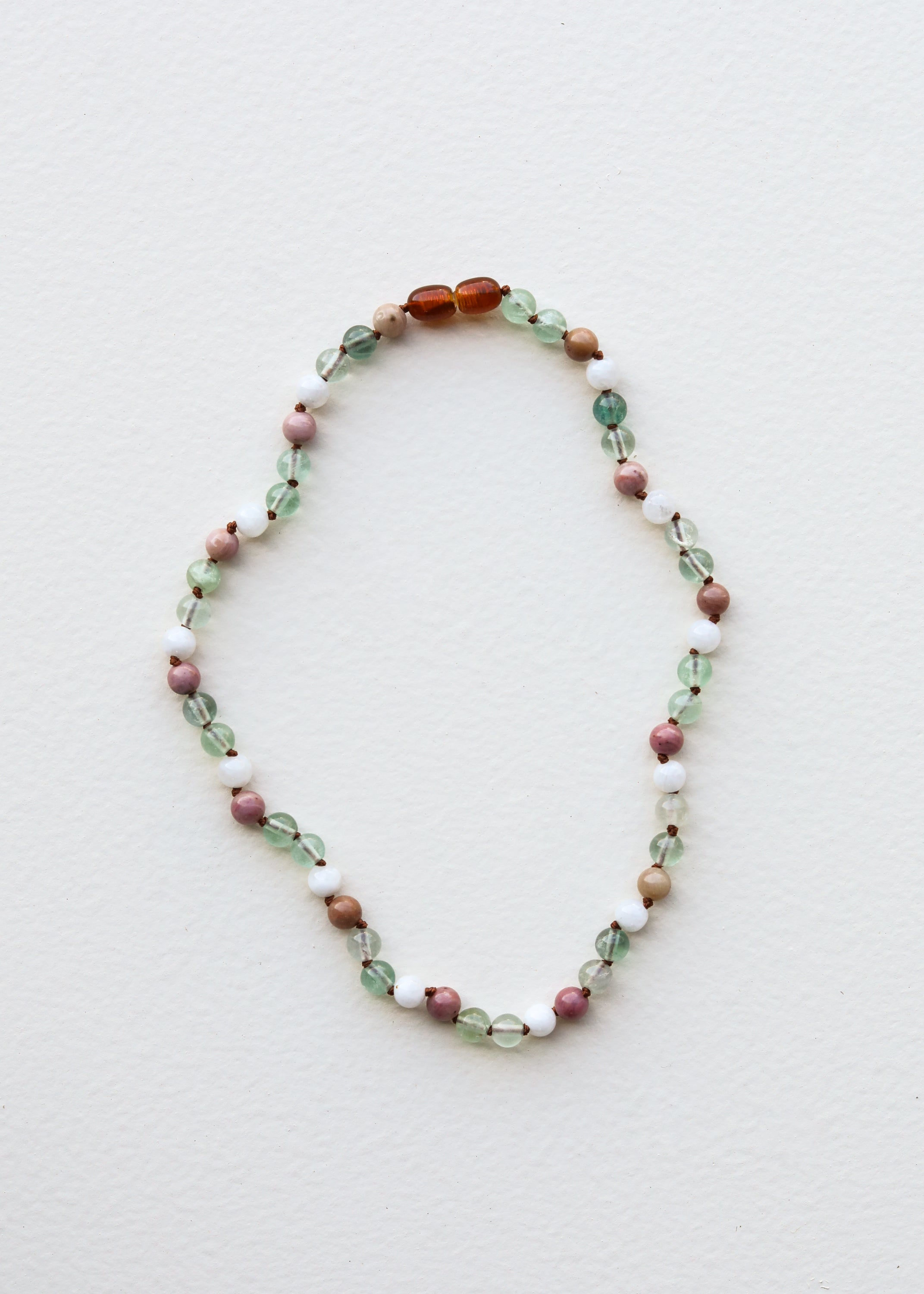 CanyonLeaf Fluorite + Moonstone + Rhodonite || Natural Gemstone Necklace — lifestyle context