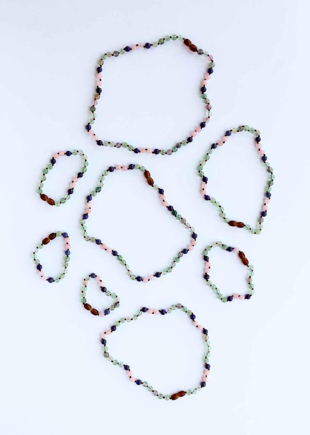 CanyonLeaf Fluorite + Lapis Lazuli + Rose Quartz || Gemstone Anklet or Bracelet — lifestyle context