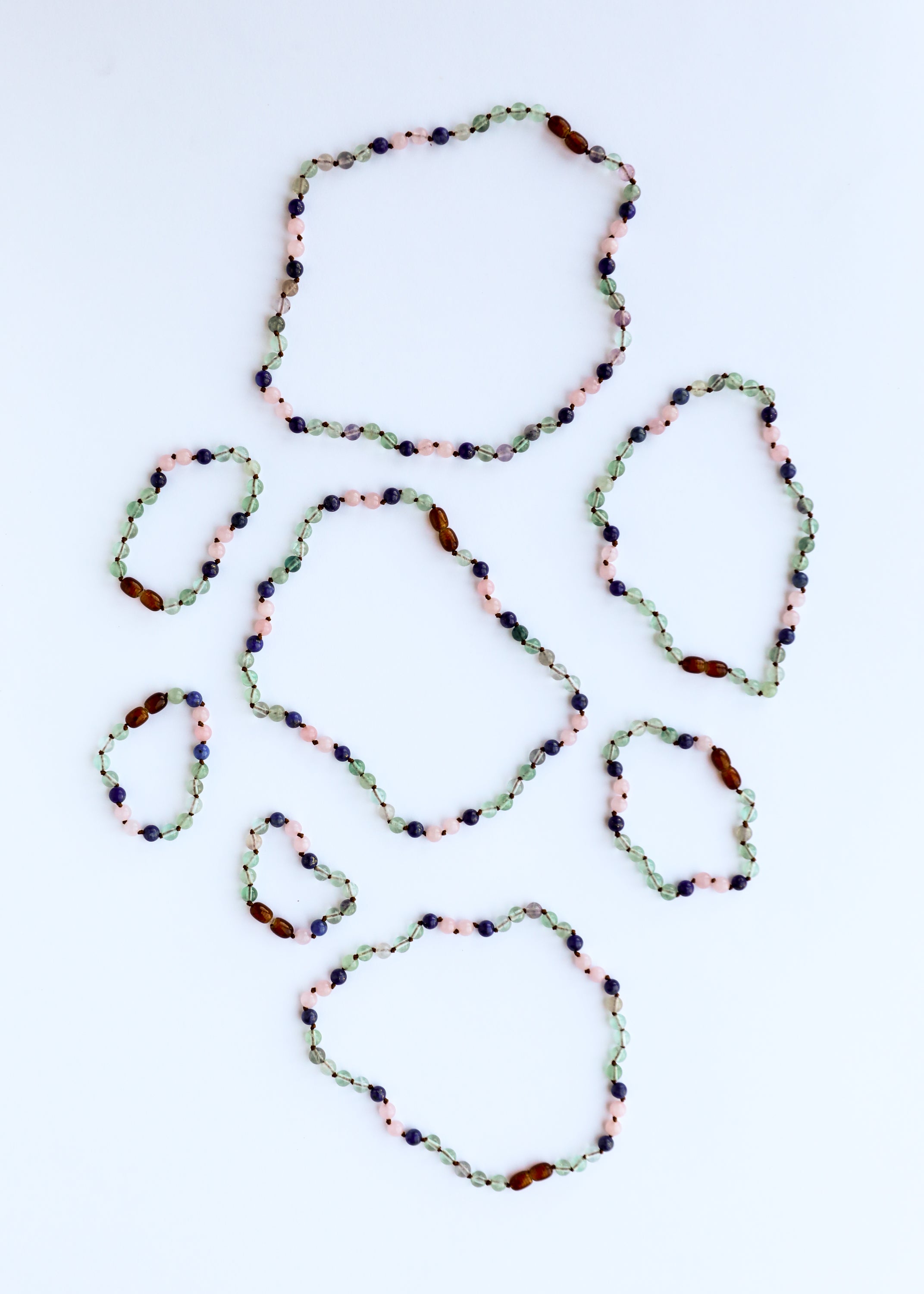 CanyonLeaf Fluorite + Lapis Lazuli + Rose Quartz || Gemstone Anklet or Bracelet — lifestyle context