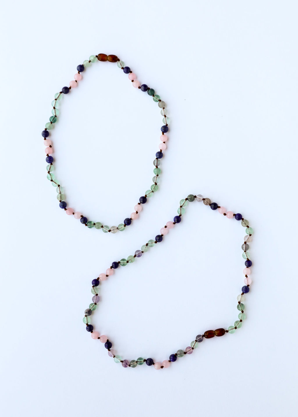 CanyonLeaf Fluorite + Lapis Lazuli + Rose Quartz || Gemstone Necklace — lifestyle context