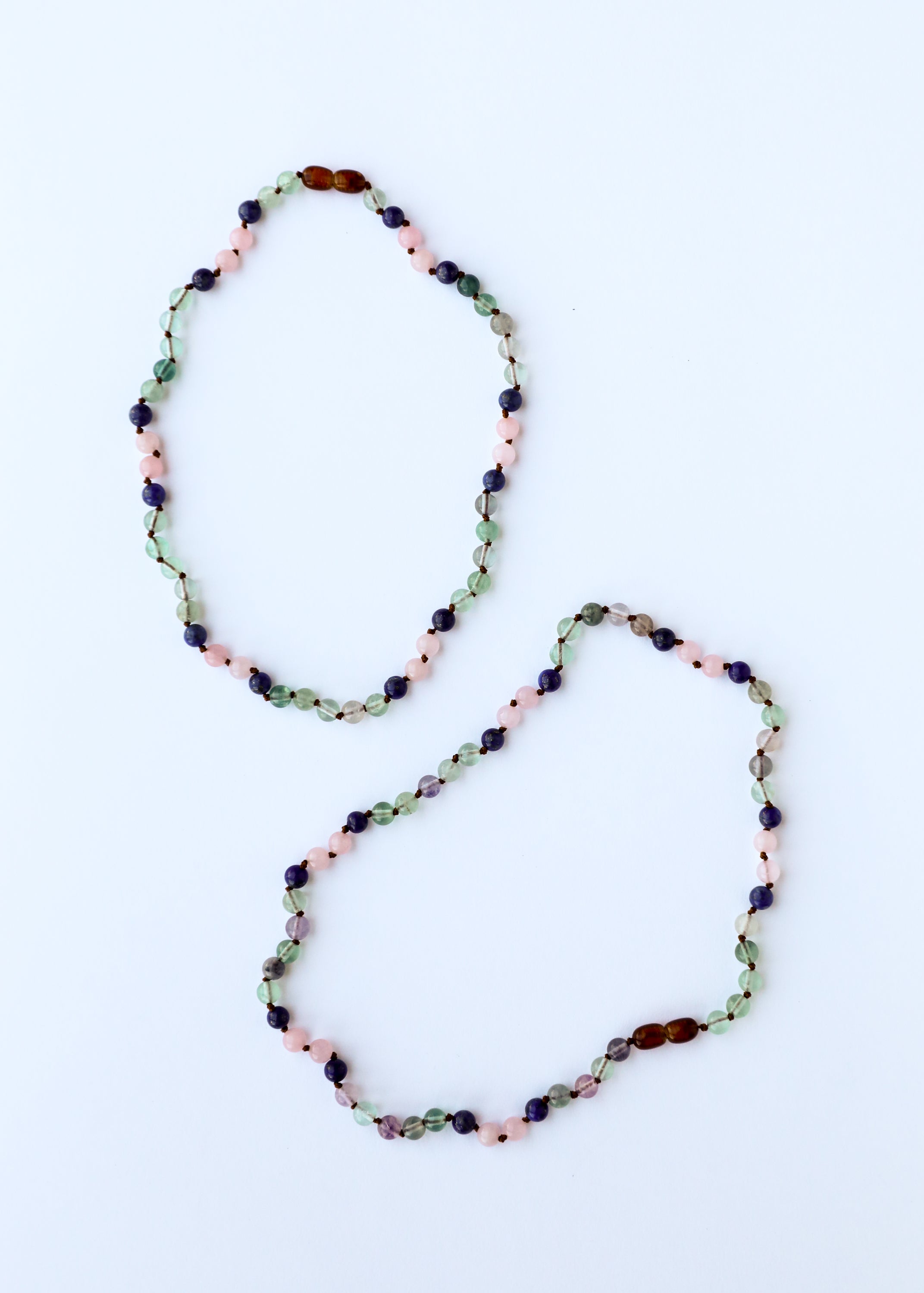 CanyonLeaf Fluorite + Lapis Lazuli + Rose Quartz || Gemstone Necklace — lifestyle context