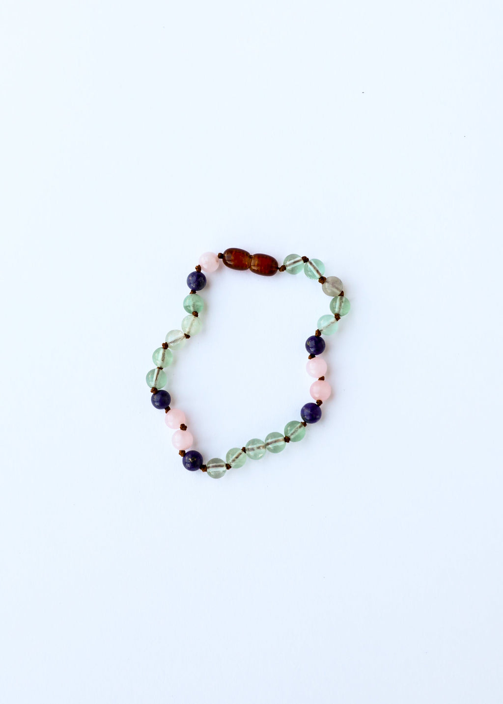 CanyonLeaf Fluorite + Lapis Lazuli + Rose Quartz || Gemstone Anklet or Bracelet — detail close-up
