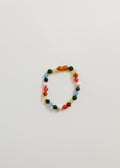 CanyonLeaf Raw Baltic Amber and Pearl Bracelet + Bright Pink Gemstones — main product shot