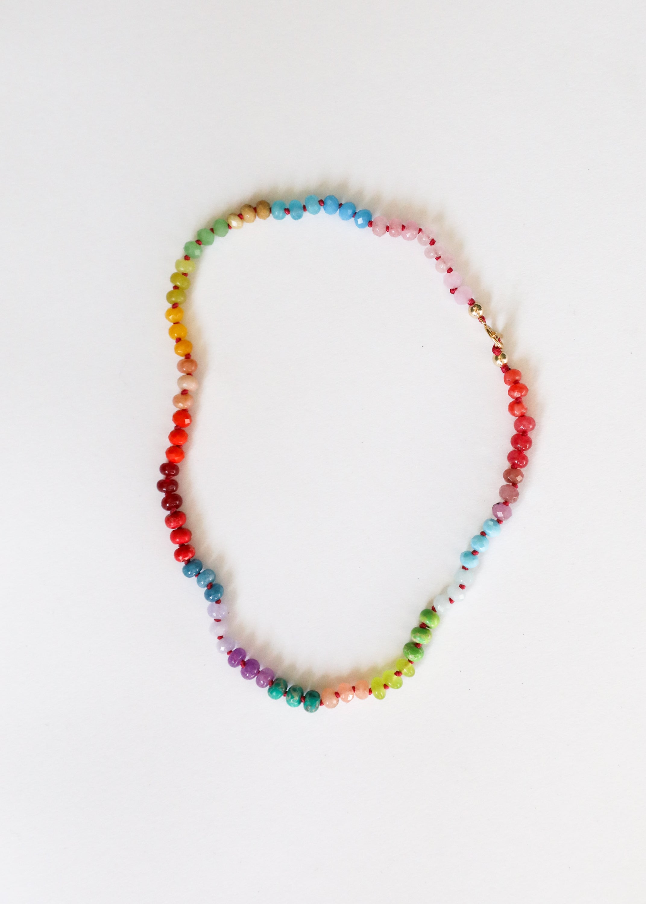 CanyonLeaf Natural Gemstone Necklace + 14k Gold Filled Toggle : Skyline — Gold detail