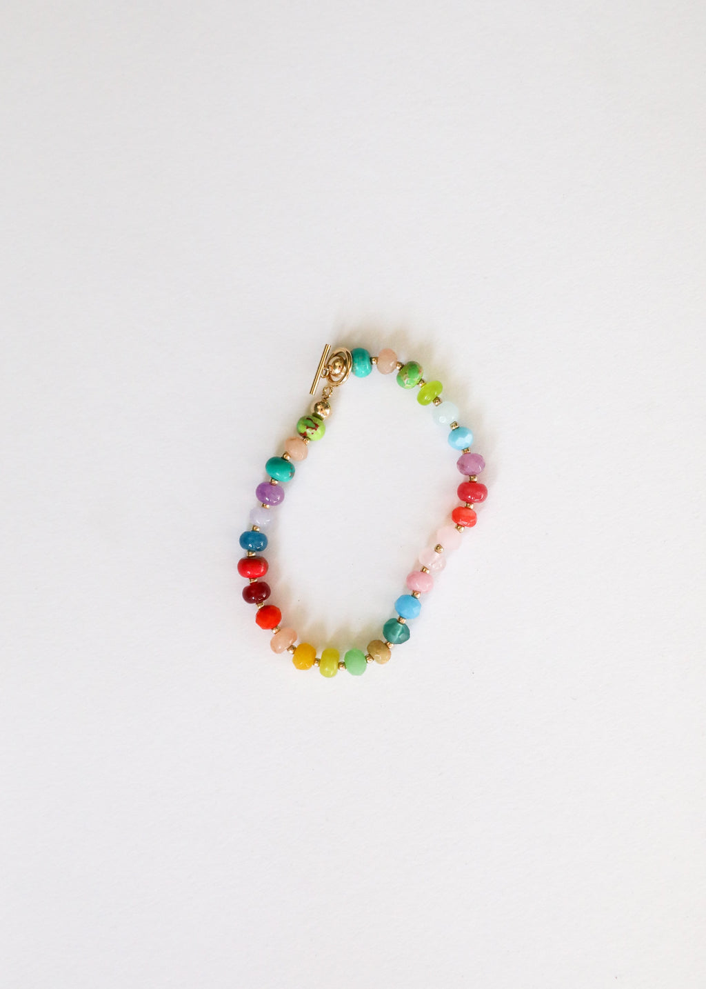 CanyonLeaf Natural Gemstone Bracelet + 14k Gold Filled Toggle : Skyline — CanyonLeaf branding close-up