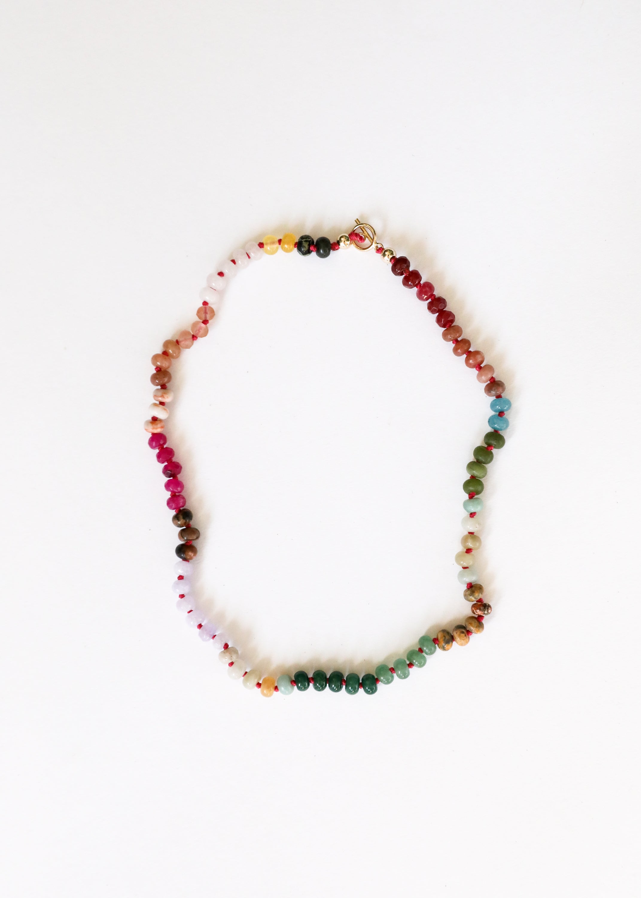 CanyonLeaf Natural Gemstone Necklace + 14k Gold Filled Toggle : Sedona — Gold detail