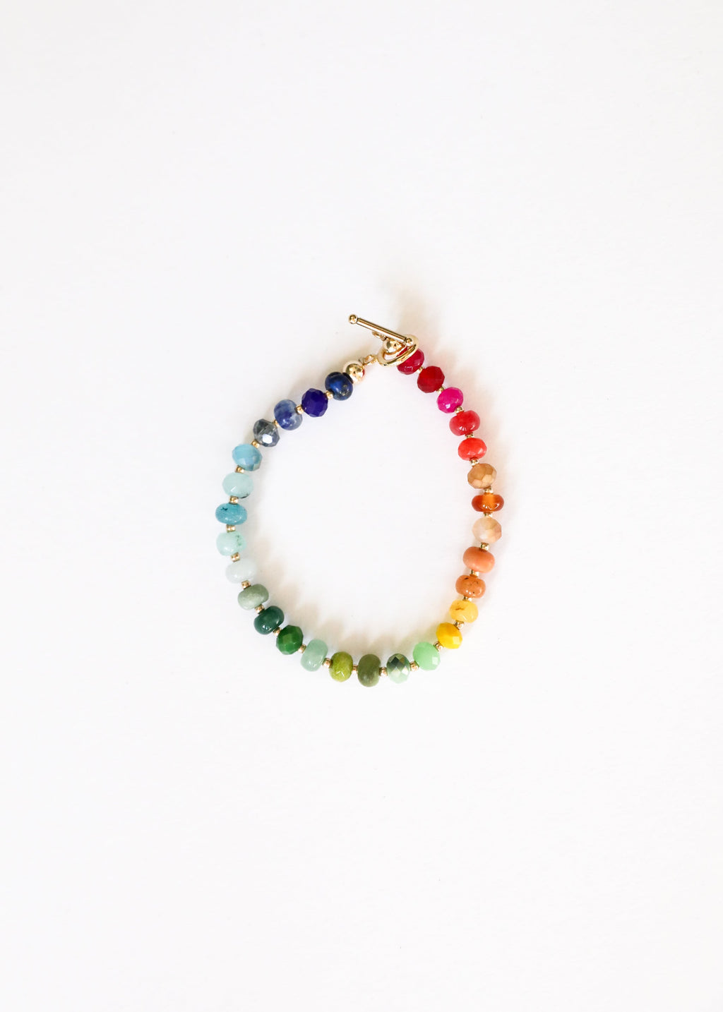 CanyonLeaf Natural Gemstone Bracelet + 14k Gold Filled Toggle : Key West — side view