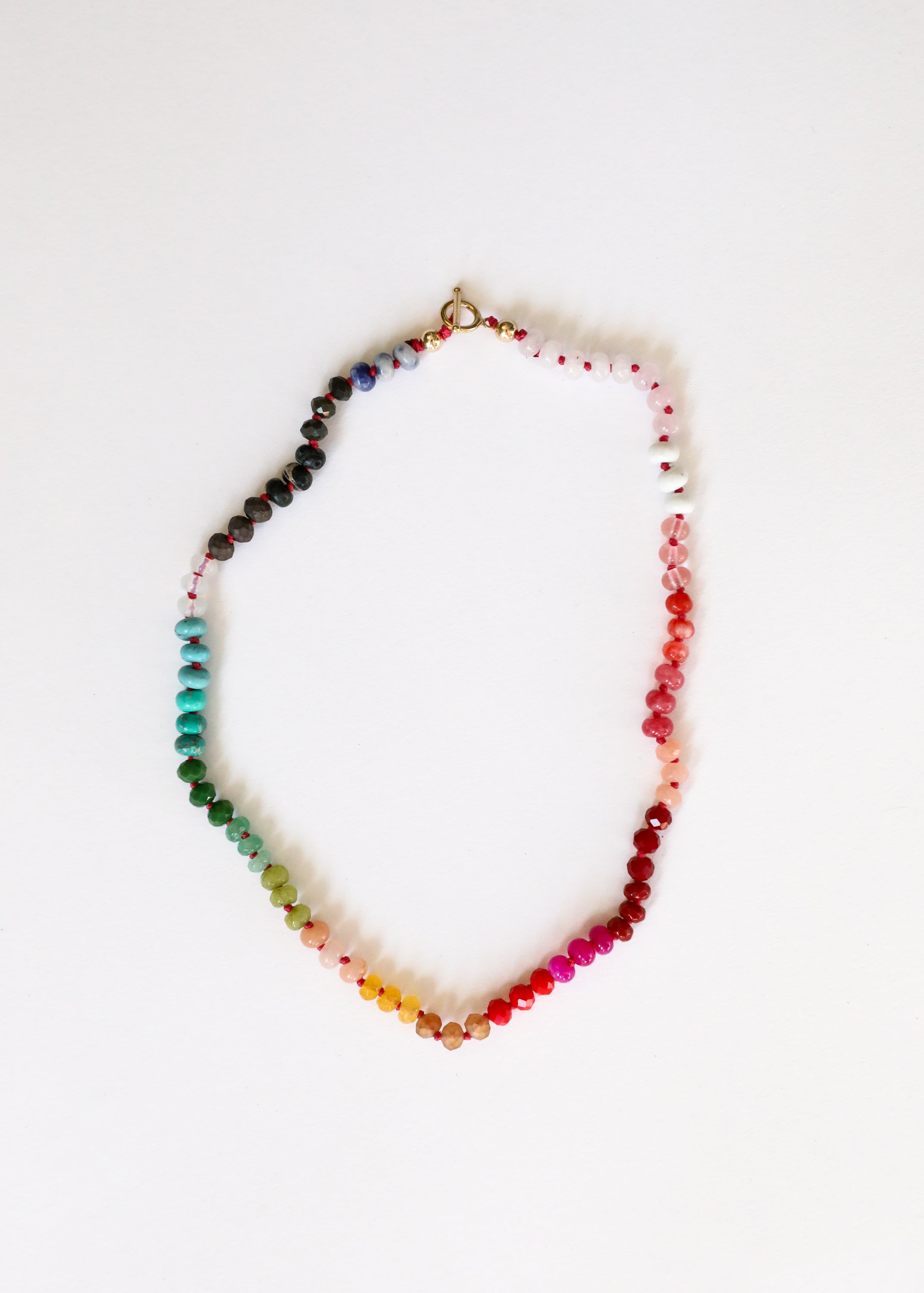 CanyonLeaf Natural Gemstone Necklace + 14k Gold Filled Toggle : Paradise — main product shot