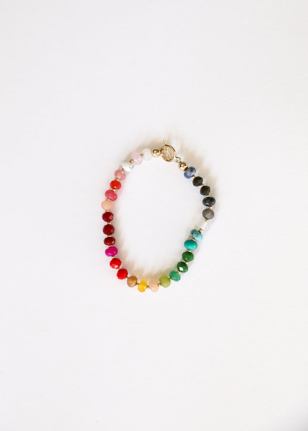 CanyonLeaf Natural Gemstone Bracelet + 14k Gold Filled Toggle : Paradise — detail close-up