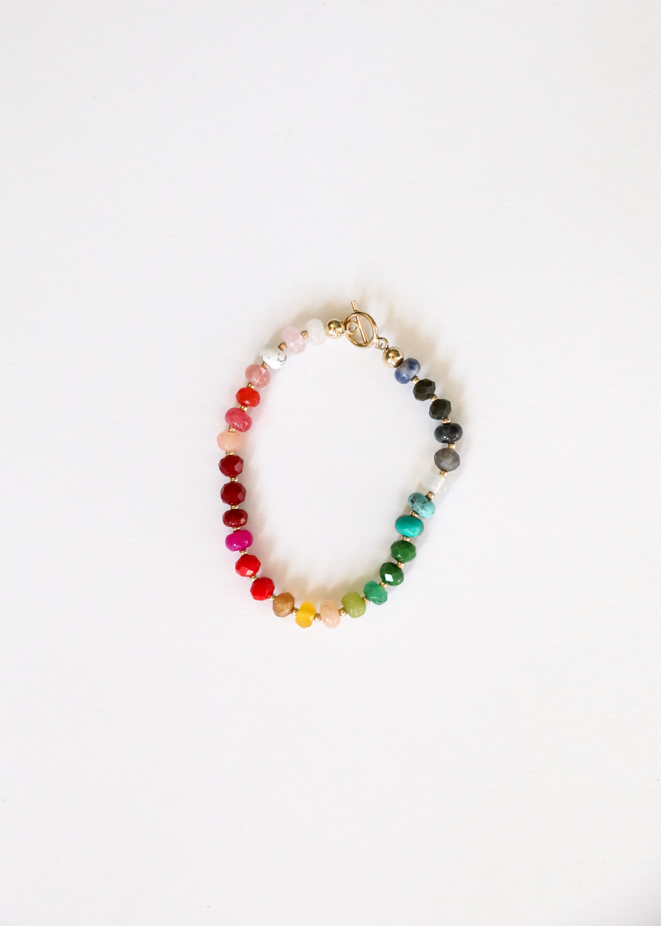 CanyonLeaf Natural Gemstone Bracelet + 14k Gold Filled Toggle : Paradise — detail close-up