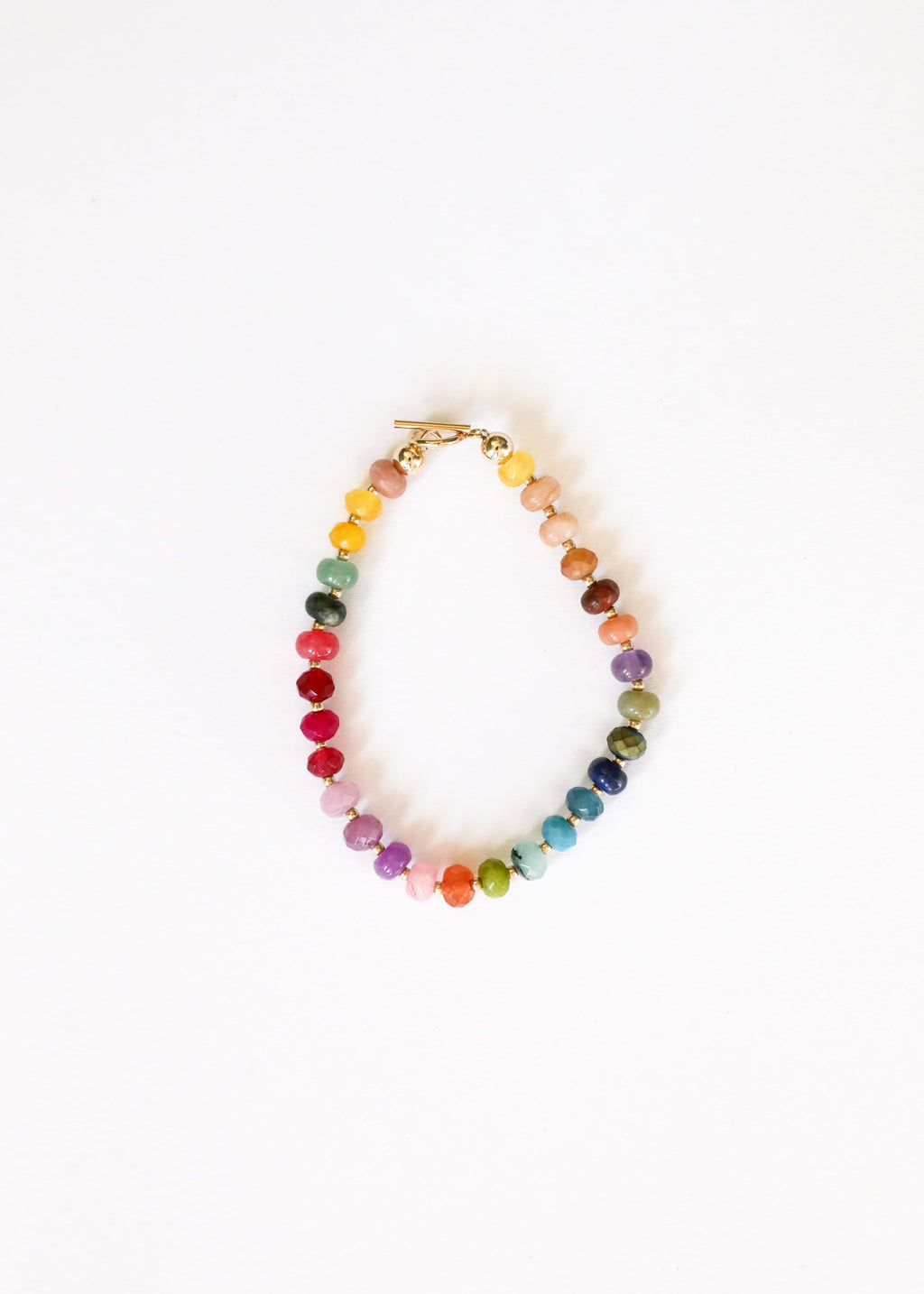CanyonLeaf Natural Gemstone Bracelet + 14k Gold Filled Toggle : Gold Rush — detail close-up