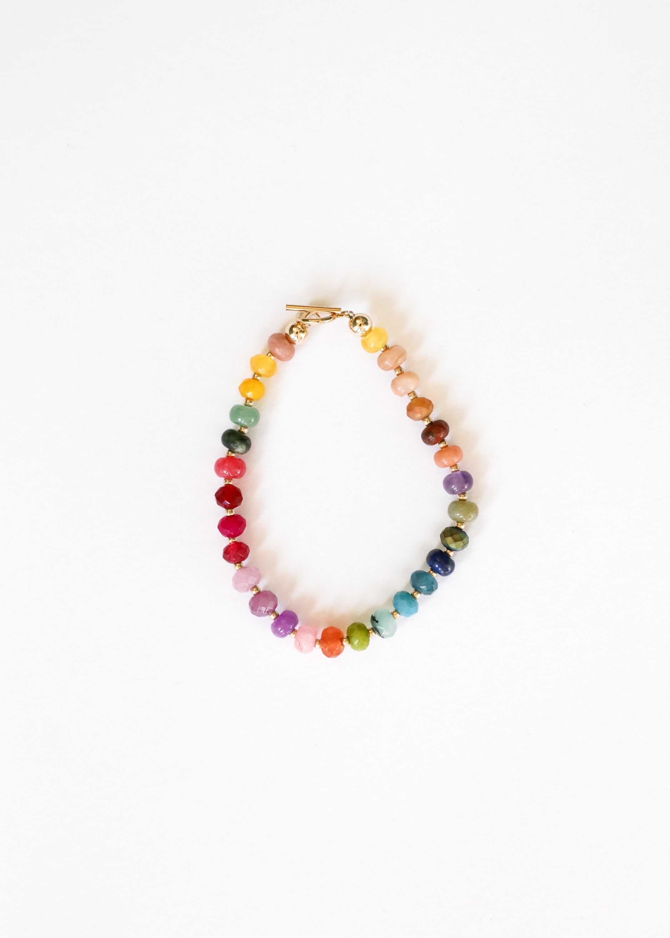 CanyonLeaf Natural Gemstone Bracelet + 14k Gold Filled Toggle : Gold Rush — detail close-up