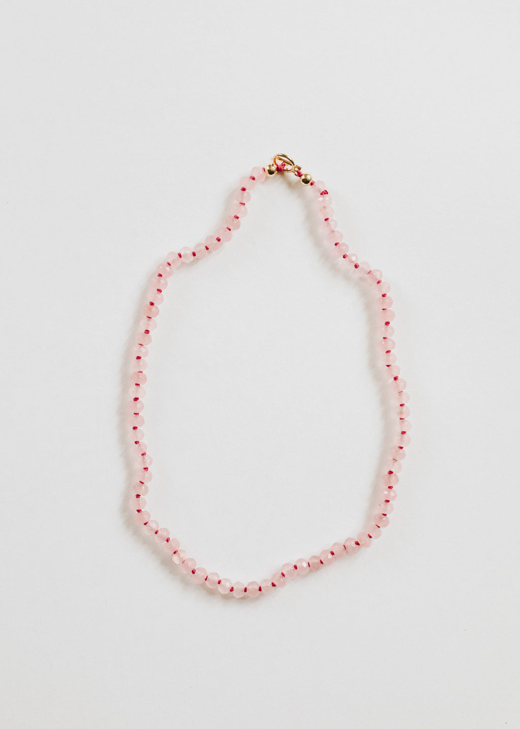 CanyonLeaf Natural Rose Quartz + 14k Gold Filled Toggle || Gemstone Necklace — Gold detail