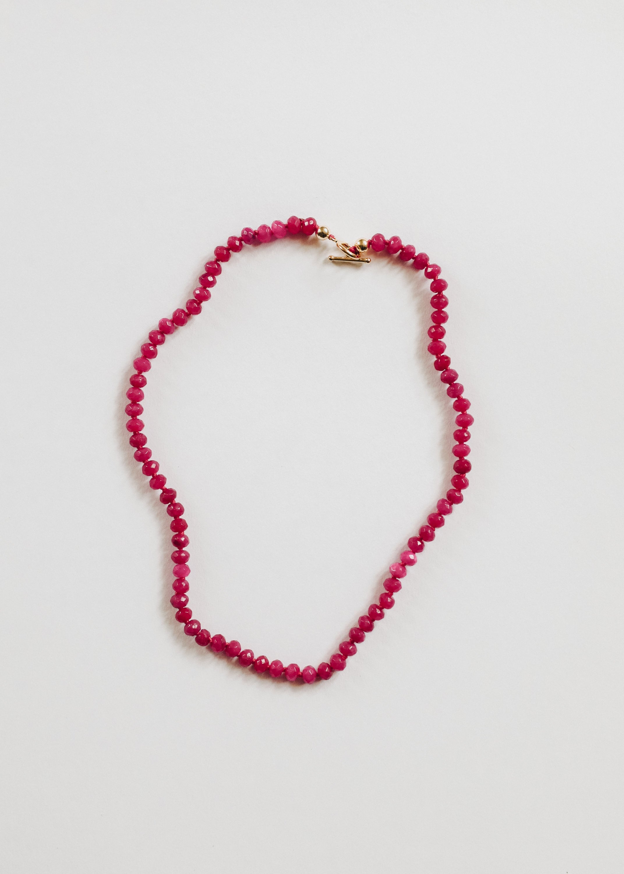 CanyonLeaf Pink Jade + 14k Gold Filled Toggle || Gemstone Necklace — Pink detail
