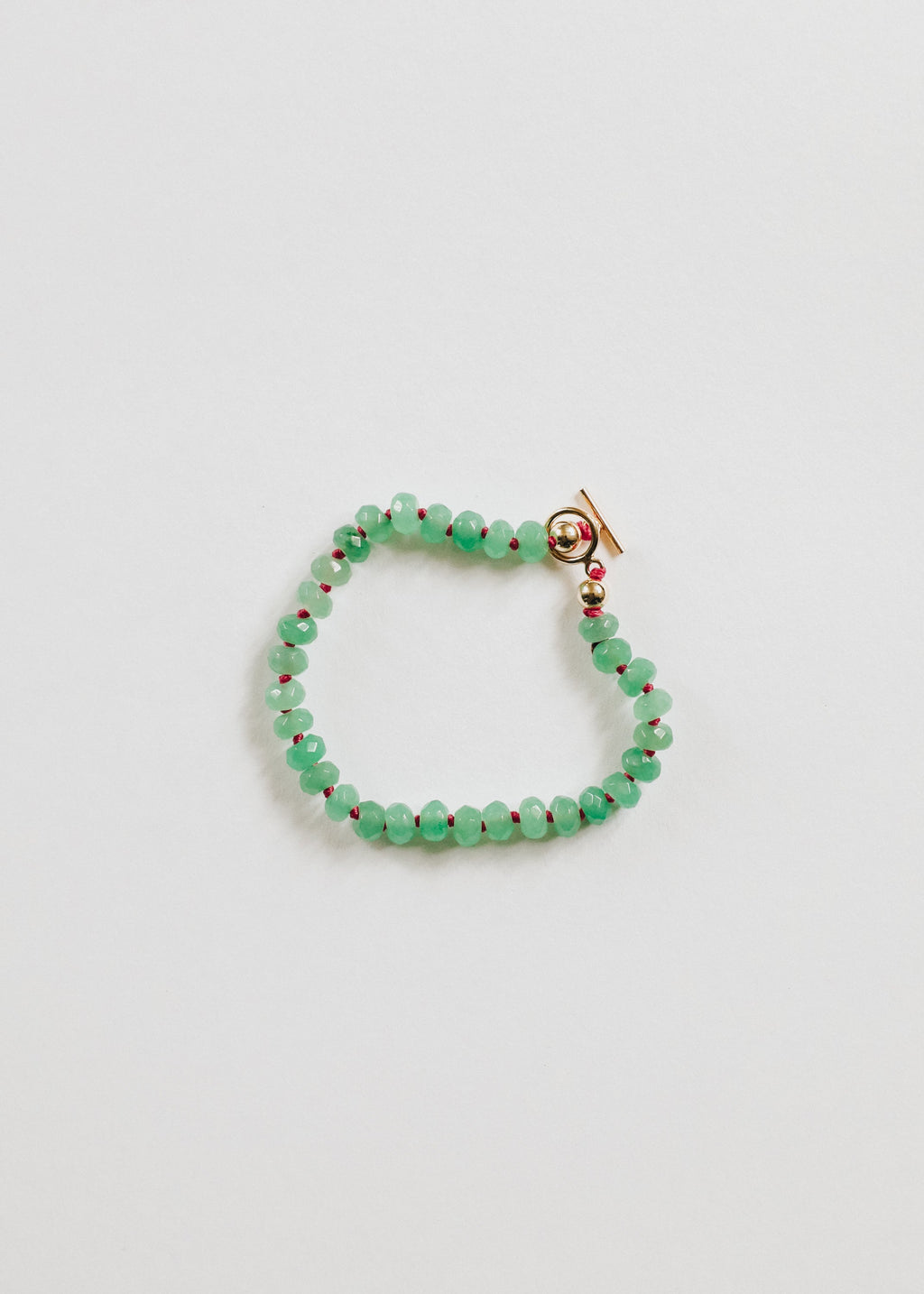 CanyonLeaf Natural Aventurine + 14k Gold Filled Toggle || Gemstone Bracelet or Anklet — Gold detail