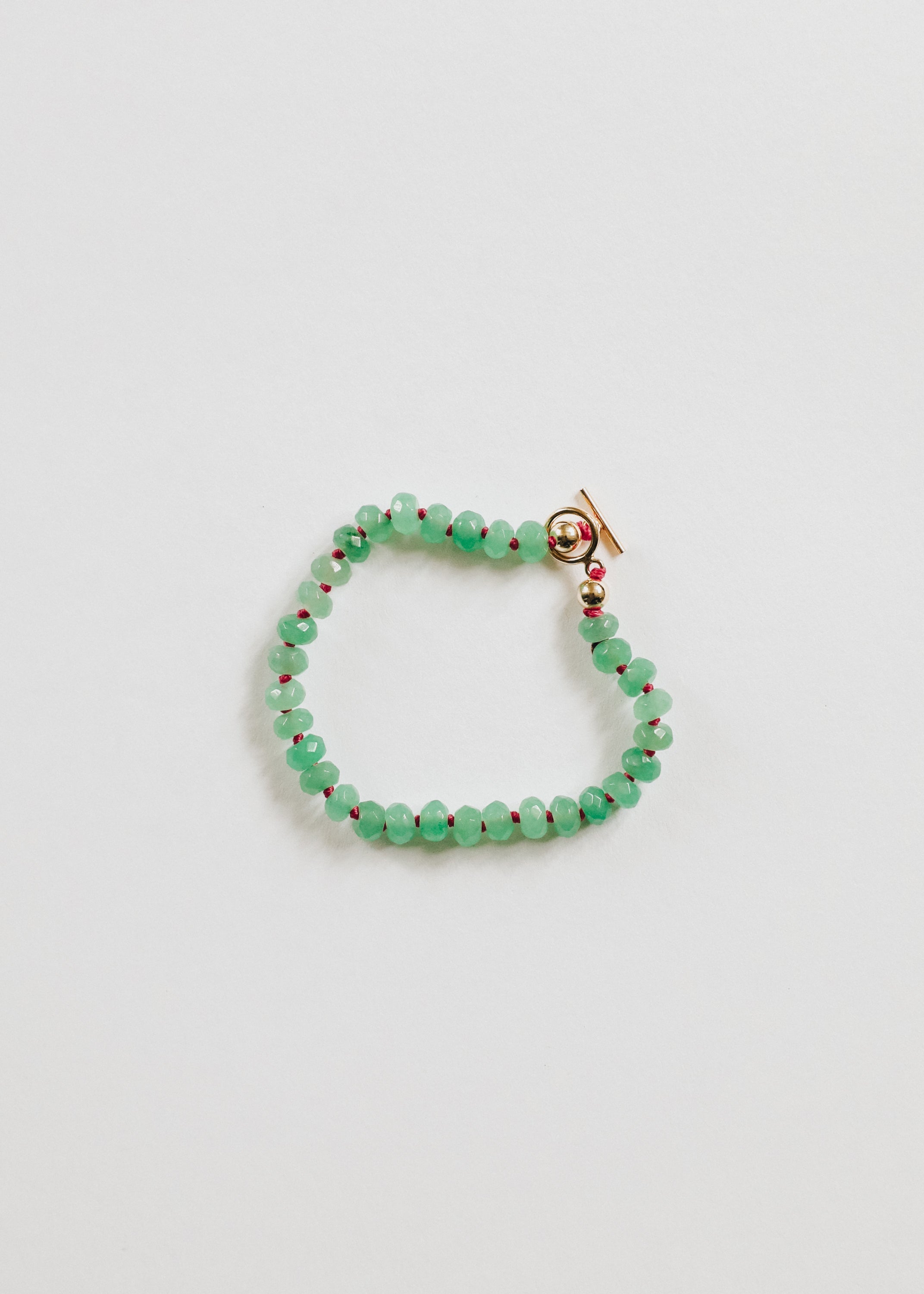 CanyonLeaf Natural Aventurine + 14k Gold Filled Toggle || Gemstone Bracelet or Anklet — Gold detail