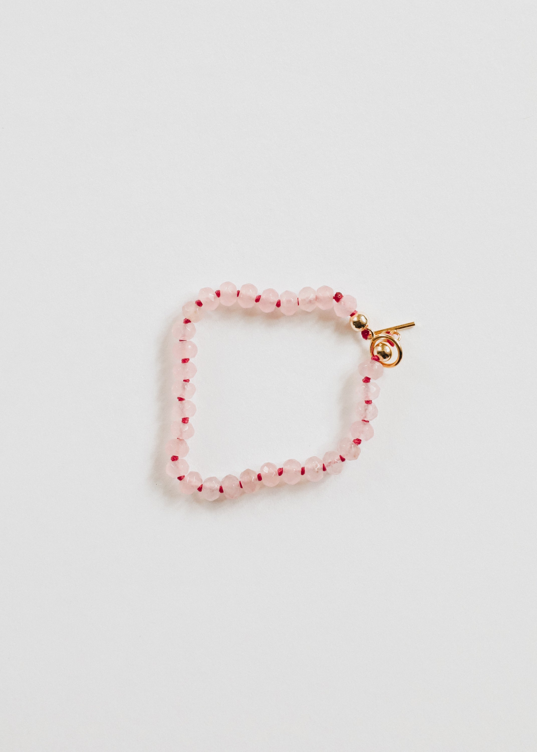 CanyonLeaf Natural Rose Quartz + 14k Gold Filled Toggle || Gemstone Bracelet — main product shot
