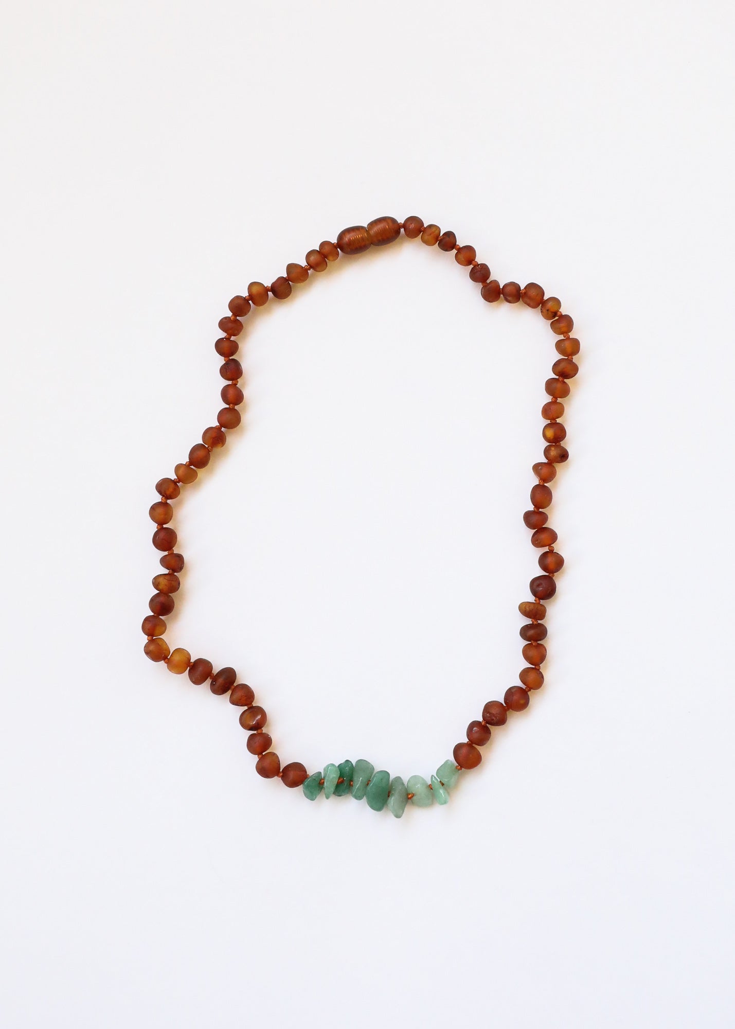 CanyonLeaf Raw Cognac Baltic Amber + Raw Aventurine || Necklace — necklace category context