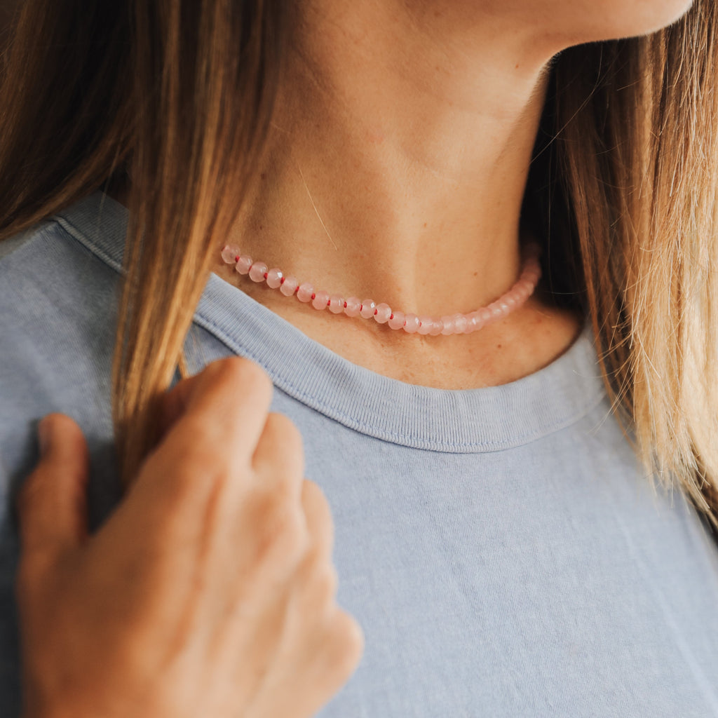 CanyonLeaf Natural Rose Quartz + 14k Gold Filled Toggle || Gemstone Necklace — main product shot