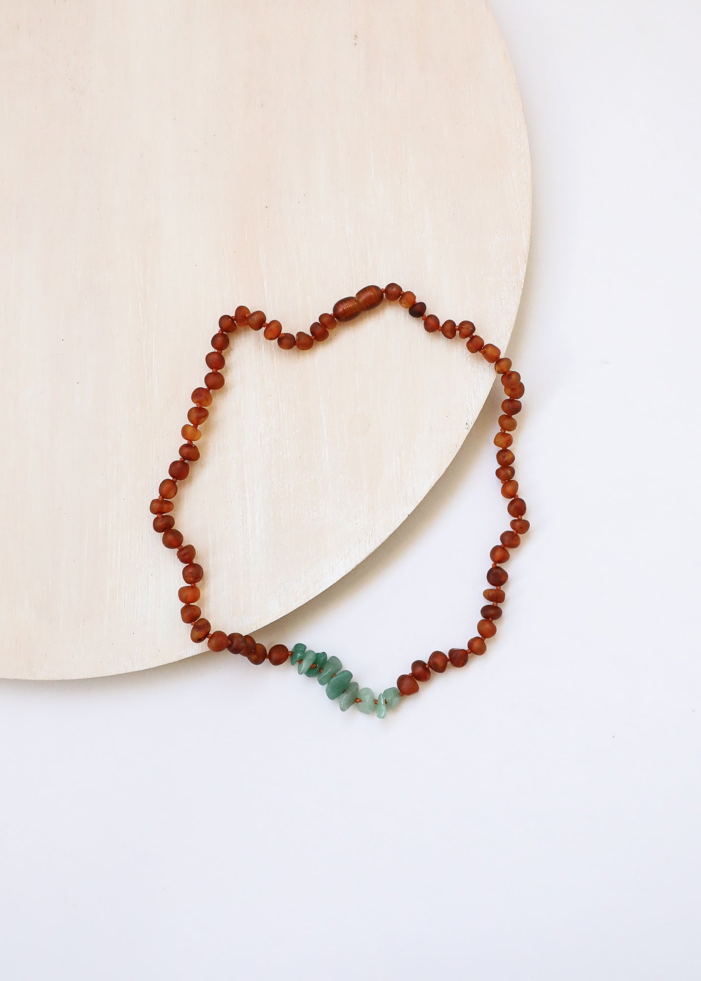 CanyonLeaf Raw Cognac Baltic Amber + Raw Aventurine || Necklace — main product shot