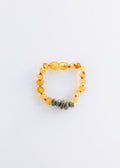 CanyonLeaf Raw Honey Baltic Amber + Raw Turquoise Jasper || Anklet or Bracelet — main product shot
