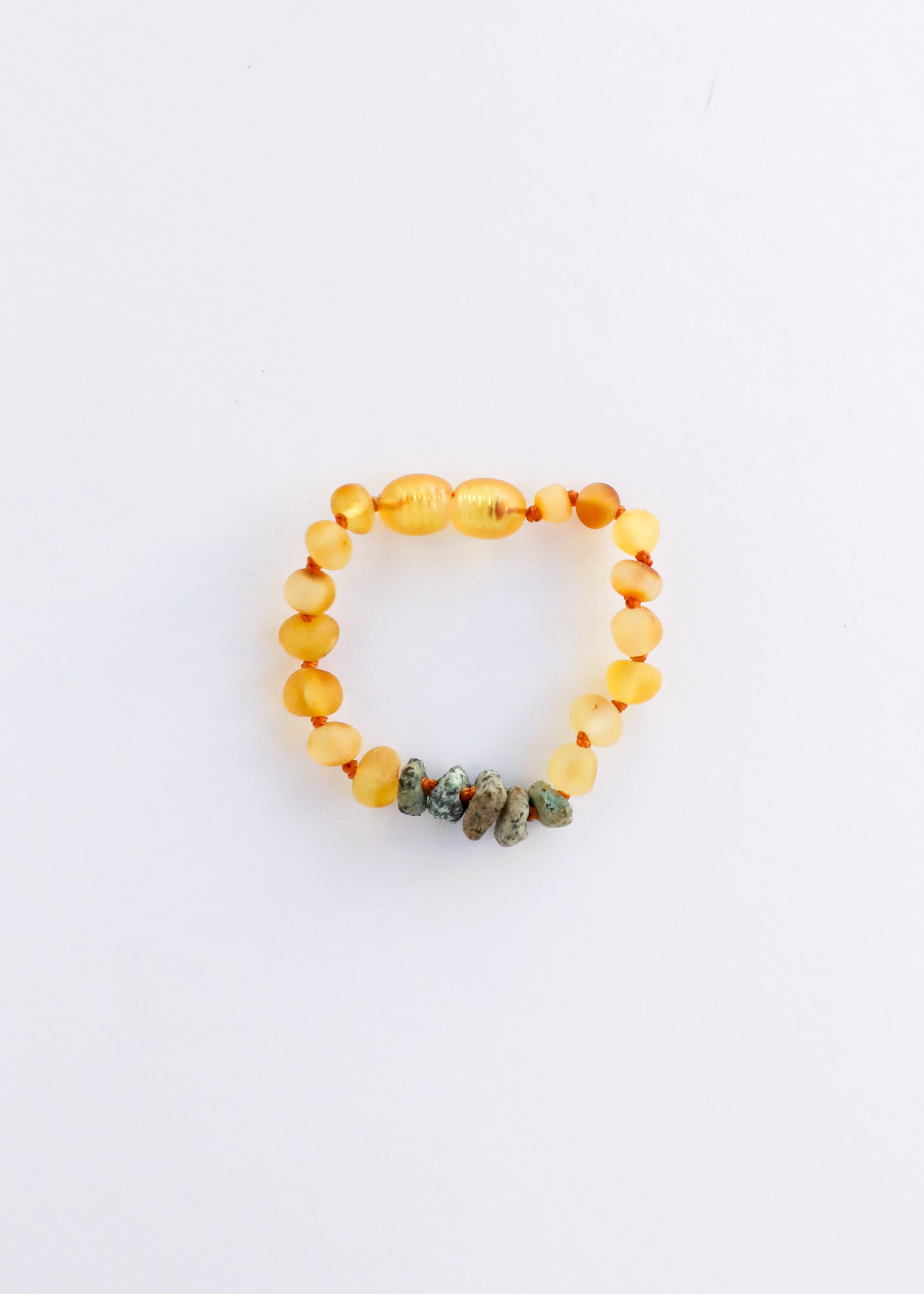 CanyonLeaf Raw Honey Baltic Amber + Raw Turquoise Jasper || Anklet or Bracelet — main product shot
