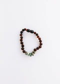CanyonLeaf Raw Black Baltic Amber + Raw Turquoise Jasper || Anklet or Bracelet — main product shot