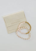 CanyonLeaf Rose Quartz : 14k Gold Filled Sun + Moon || Stretch Bracelets — alternative angle