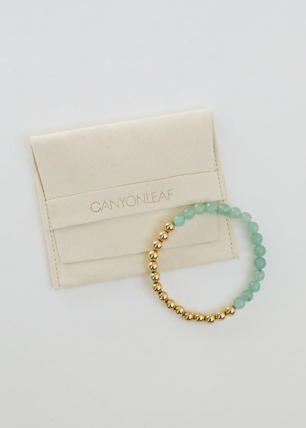 CanyonLeaf Aventurine Gemstone + 14K Gold Filled || Beaded Stretch Bracelets — size reference