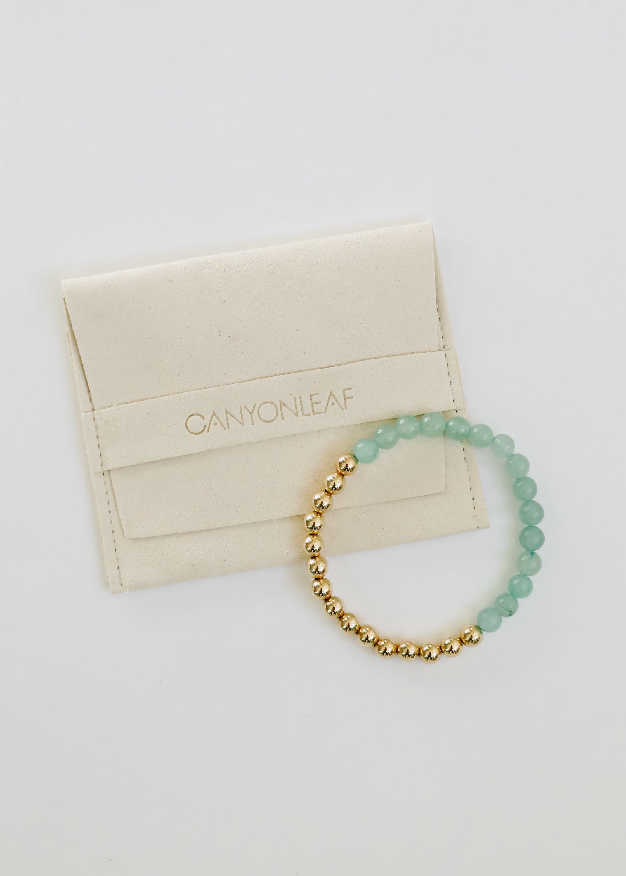 CanyonLeaf Aventurine Gemstone + 14K Gold Filled || Beaded Stretch Bracelets — comparison shot