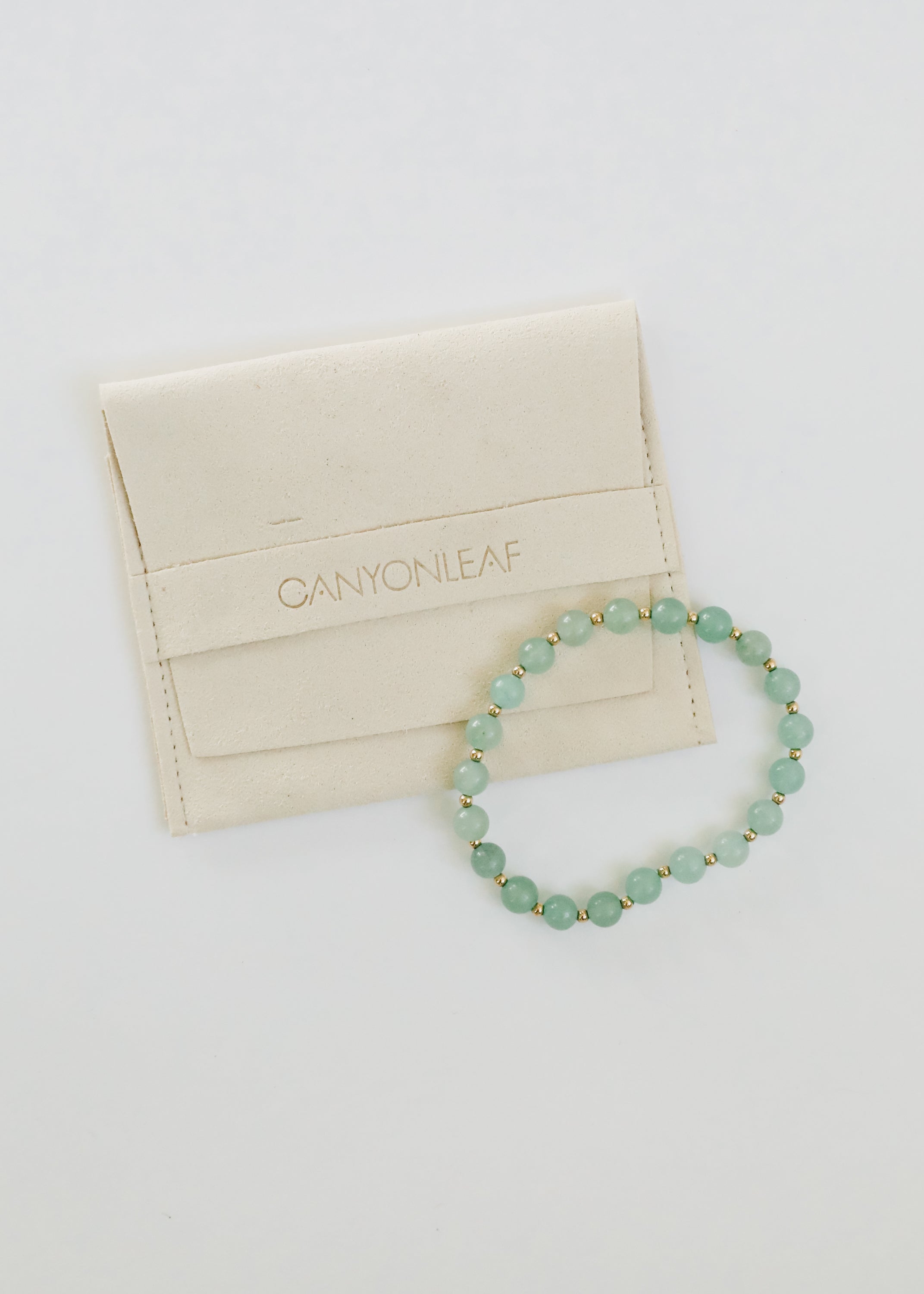CanyonLeaf Aventurine Gemstone + 14K Gold Filled || Beaded Stretch Bracelets — color detail