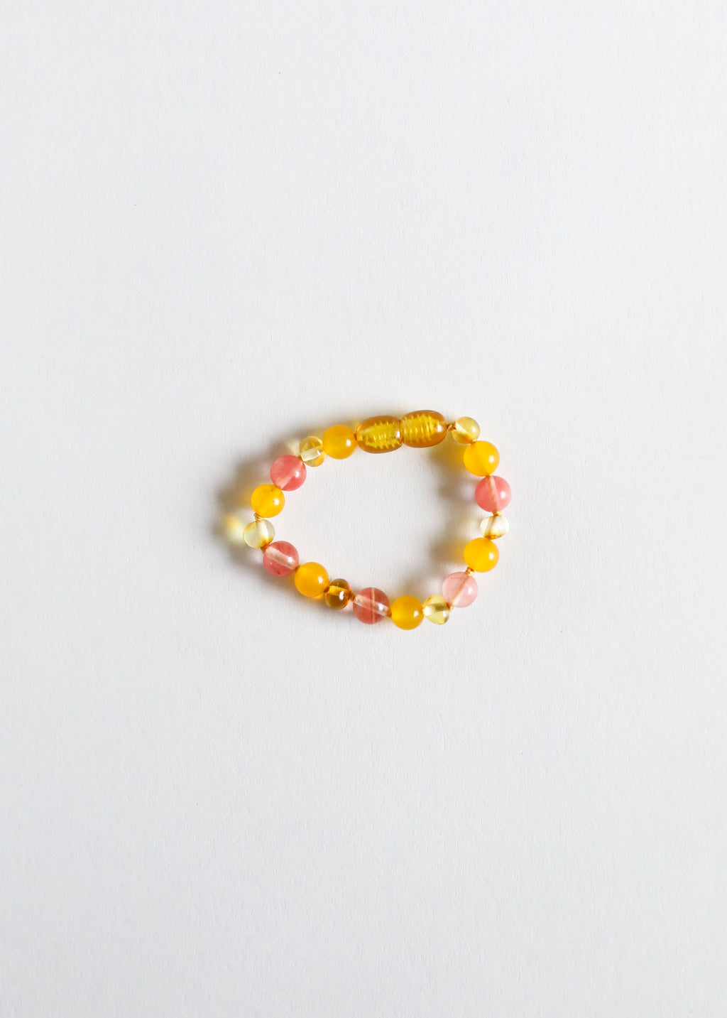 CanyonLeaf Polished Honey Baltic Amber + Honeysuckle Gemstones || Anklet or Bracelet — main product shot