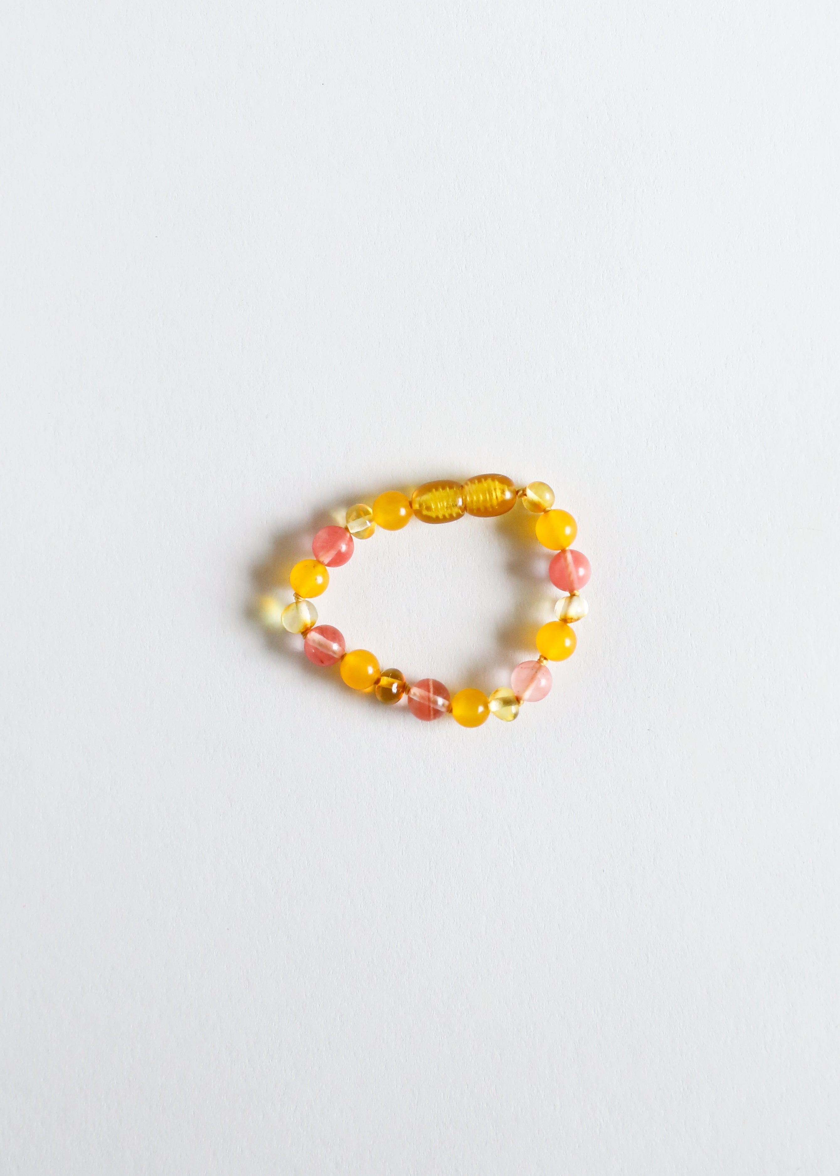 CanyonLeaf Polished Honey Baltic Amber + Honeysuckle Gemstones || Anklet or Bracelet — main product shot
