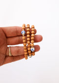 CanyonLeaf Cypress Wood || 14K Gold Filled + Vintage Flowers || Beaded Bracelet — main product shot