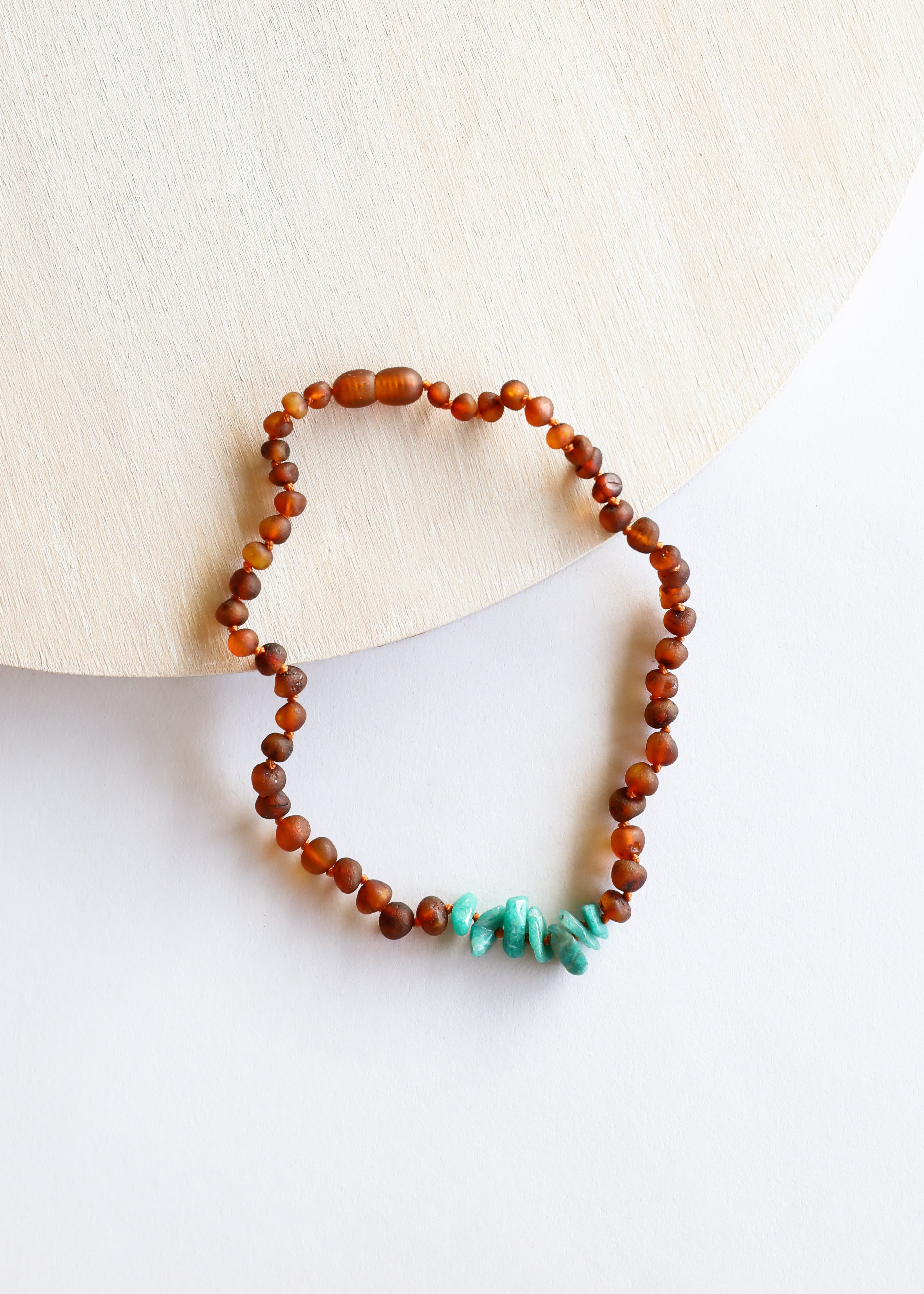CanyonLeaf Raw Cognac Baltic Amber + Raw Amazonite || Necklace — necklace category context