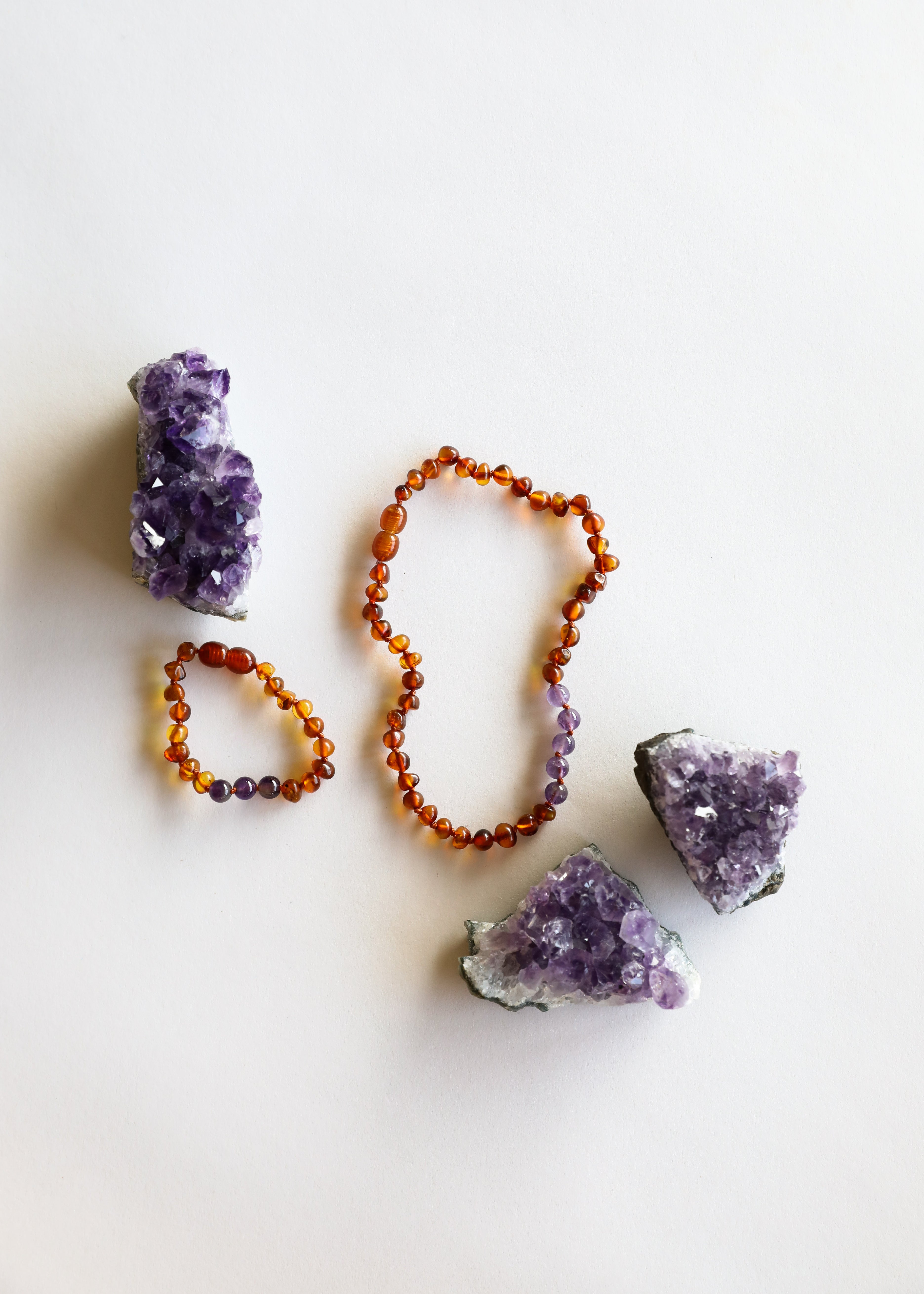 CanyonLeaf Polished Cognac Baltic Amber + Amethyst || Necklace — main product shot