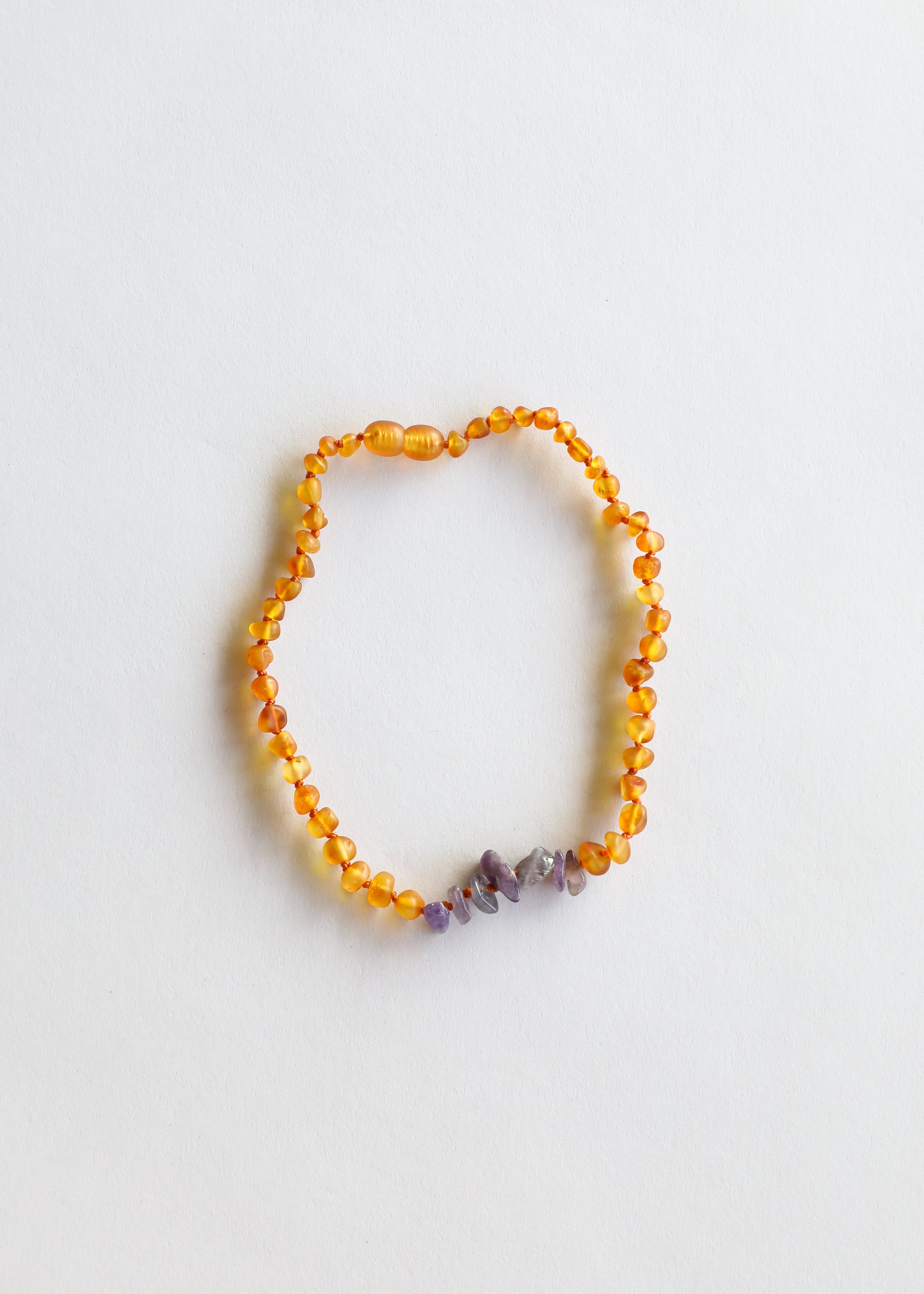CanyonLeaf Raw Honey Baltic Amber + Raw Amethyst || Necklace — main product shot