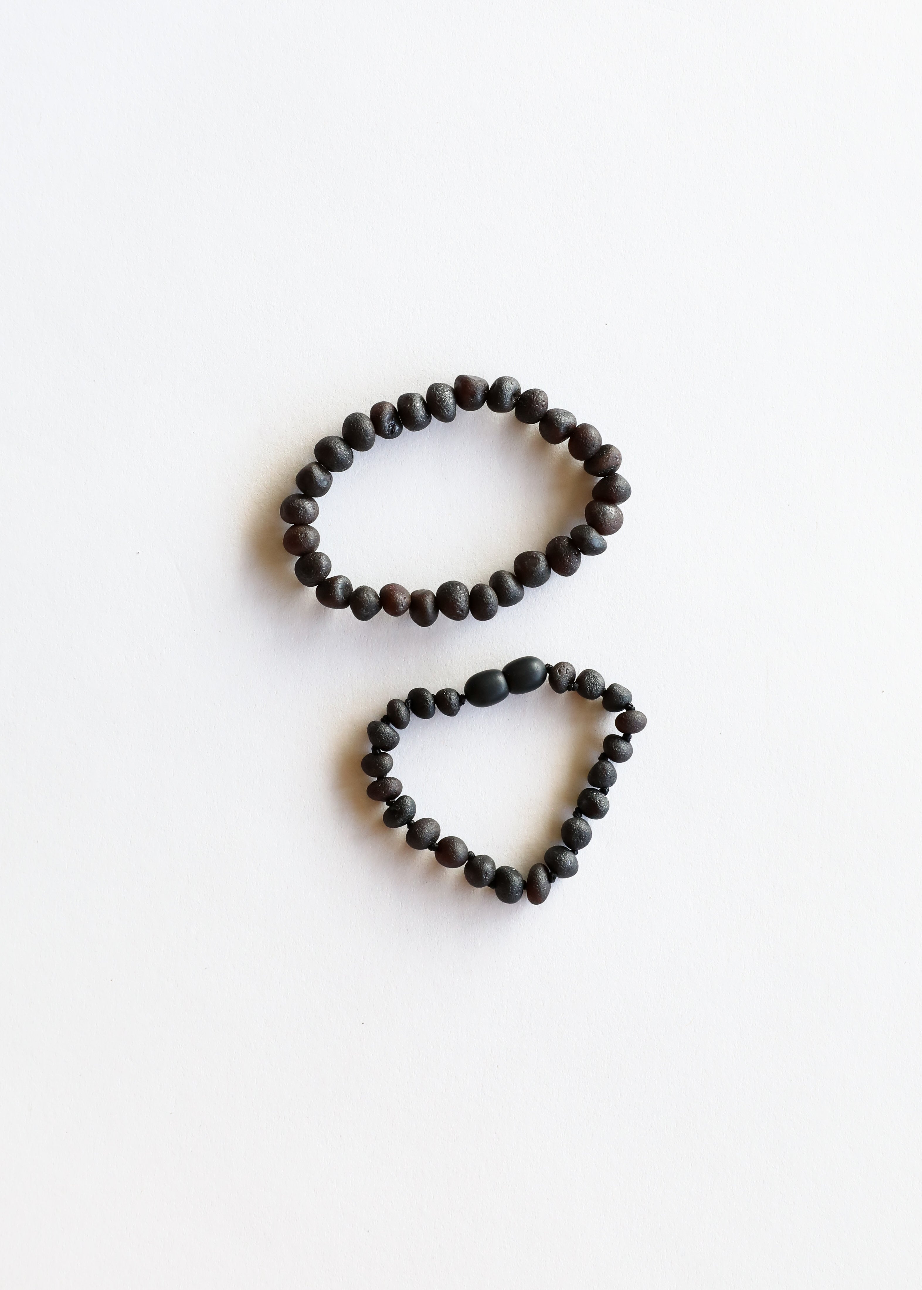 CanyonLeaf Raw Black Baltic Sea Amber || Anklet or Bracelet — Black detail