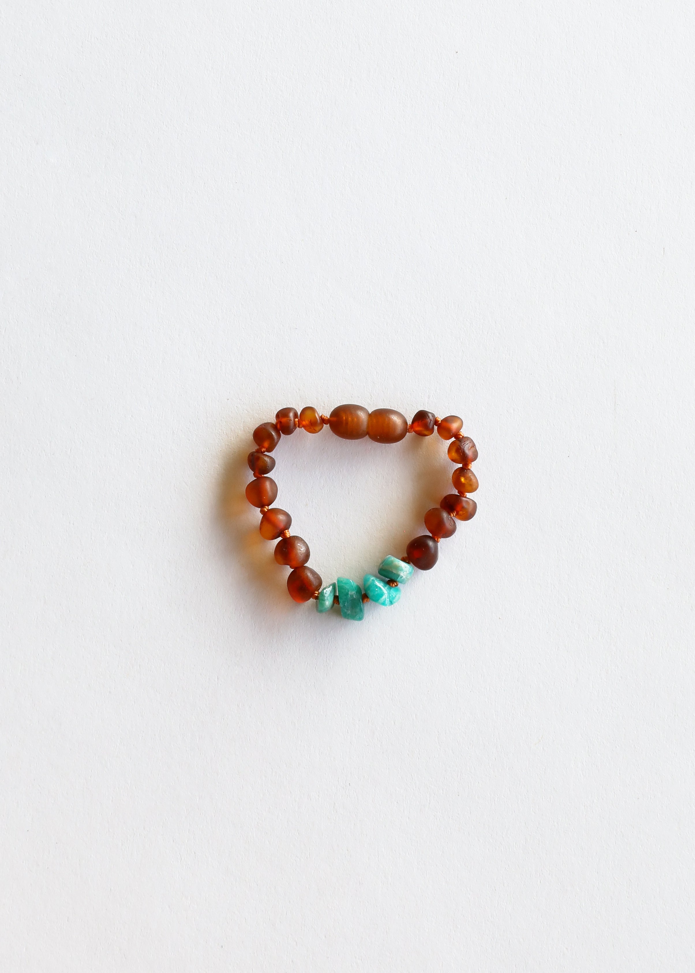 CanyonLeaf Raw Cognac Baltic Amber + Raw Amazonite || Anklet or Bracelet — main product shot